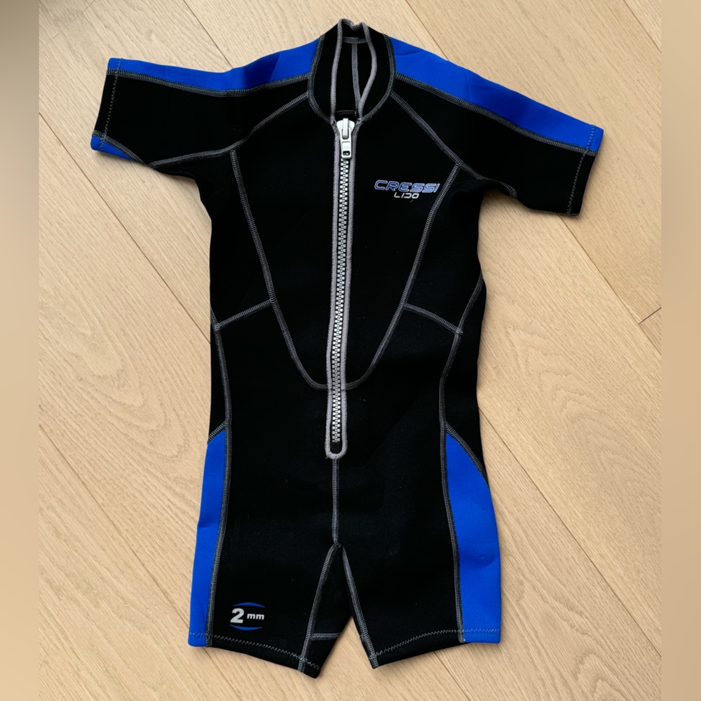 Cressi Kids' Short Front Zip Wetsuit for Surfing,Snorkeling LidoJunior. Size S/2